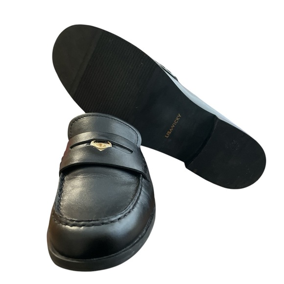 LISA & VICKY Black Leather Penny Loafers - Picture 5 of 6